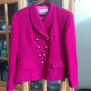 Vintage Sara Roberts magenta wool blazer size 14